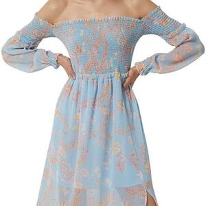 NWT FRENCH CONNECTION FLORAL DIANA HALLIE CRINKLE MIDI DRESS $148